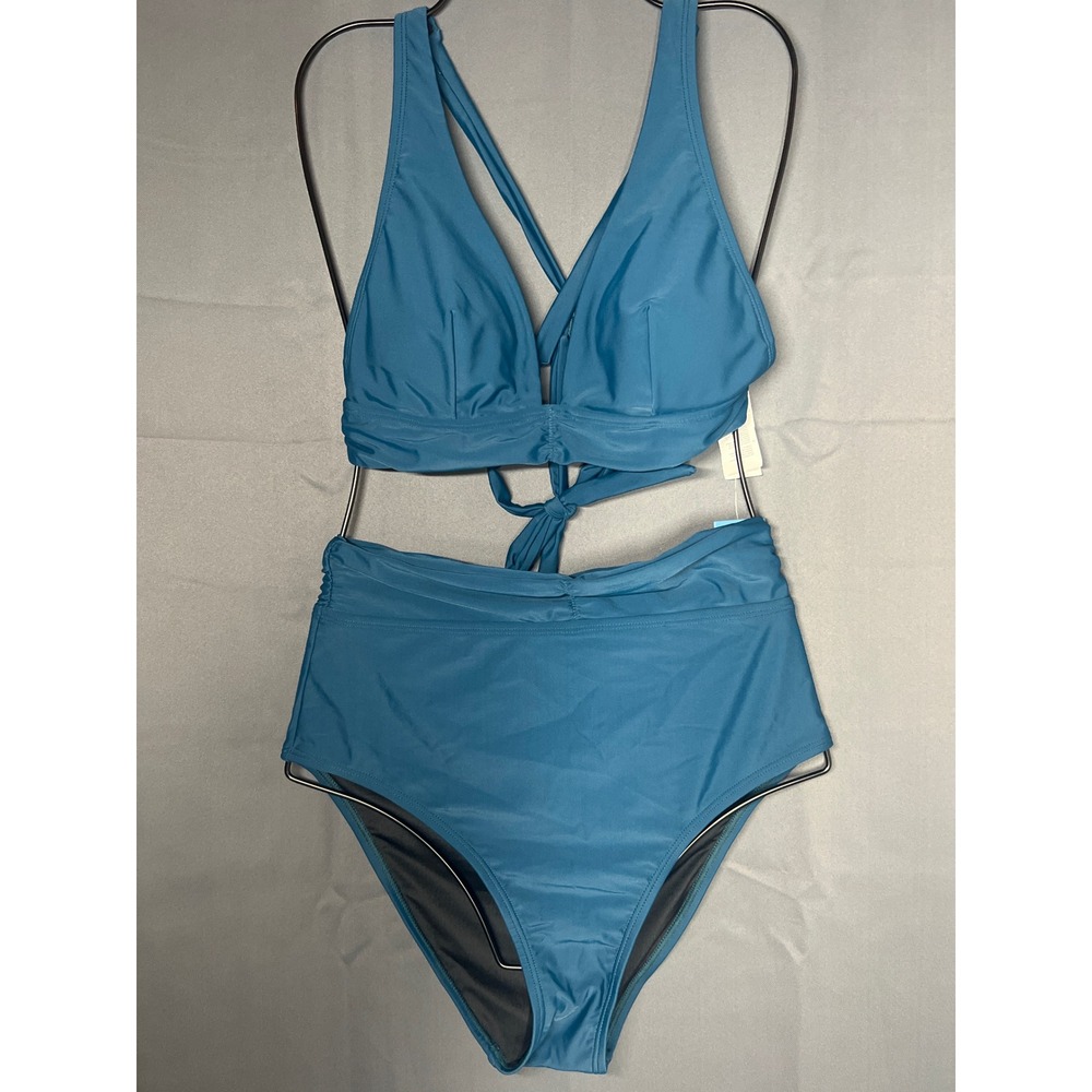 Cupshe Teal High Waisted Bikini